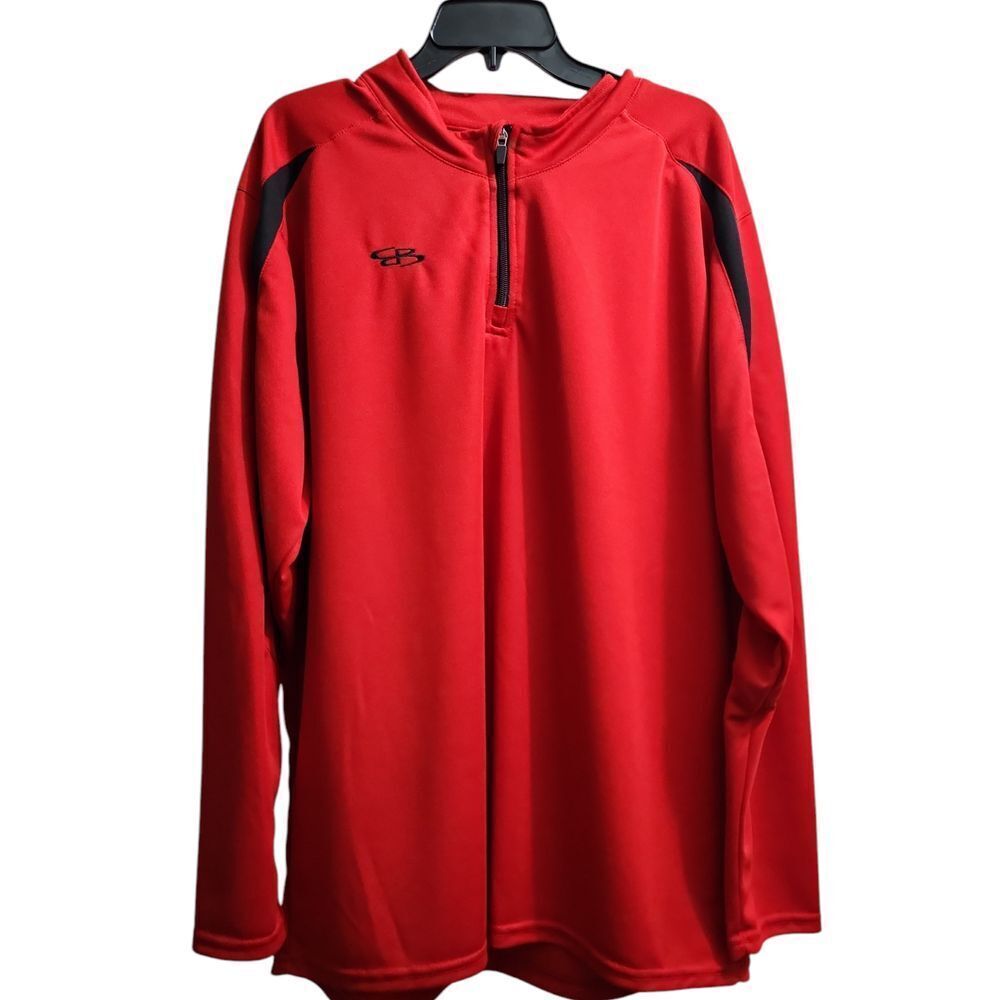 Boombah Men's Red Quarter-Zip Athletic Pullover Performance‎ Top 2XL